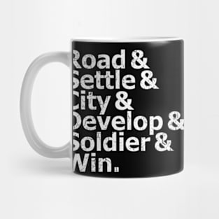 road Settle city develop soldier win Game Rules Mug